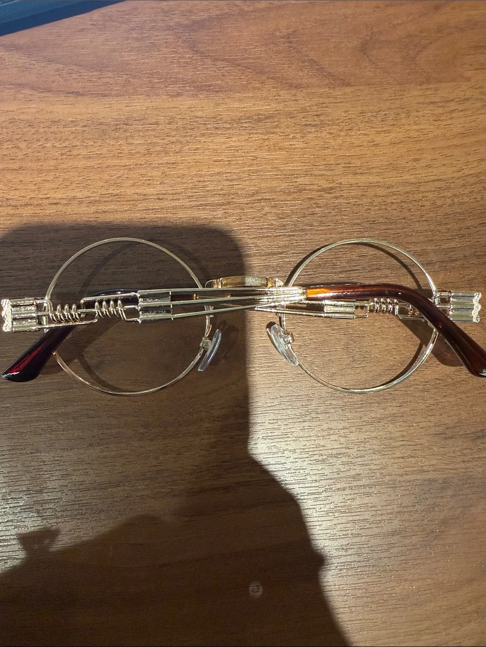 Gold Round Metal Frame Glasses - Unbranded